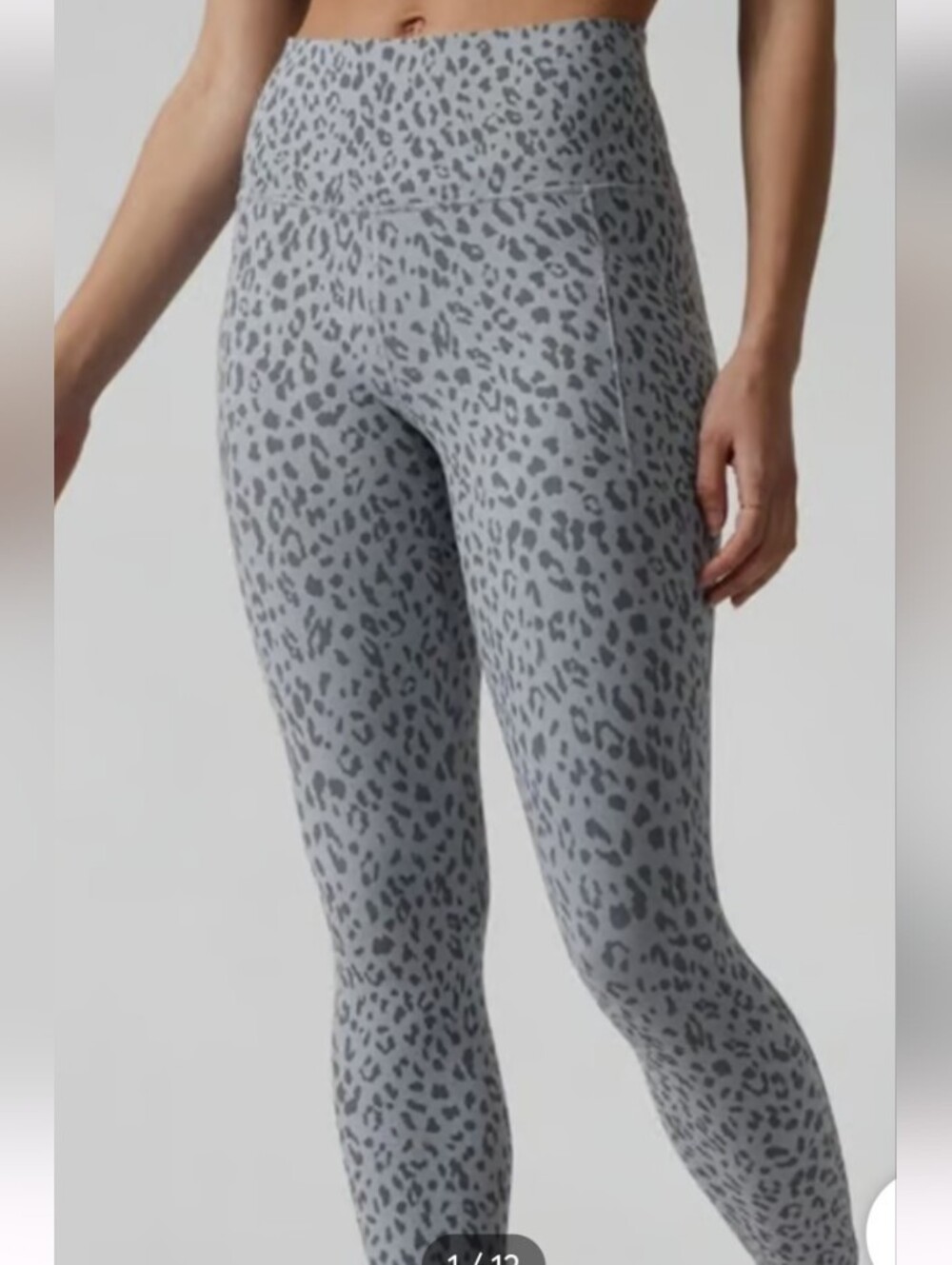 Athleta Gray Patterned High-Waisted Leggings